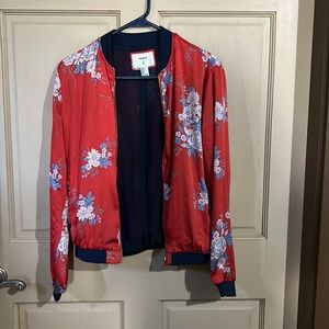 Floral printed bomber jacket.